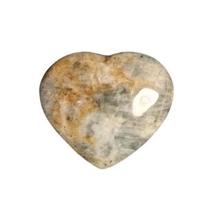 Polished Labradorite Crystal Heart Carving Natural Gemstone Iridescent Flash